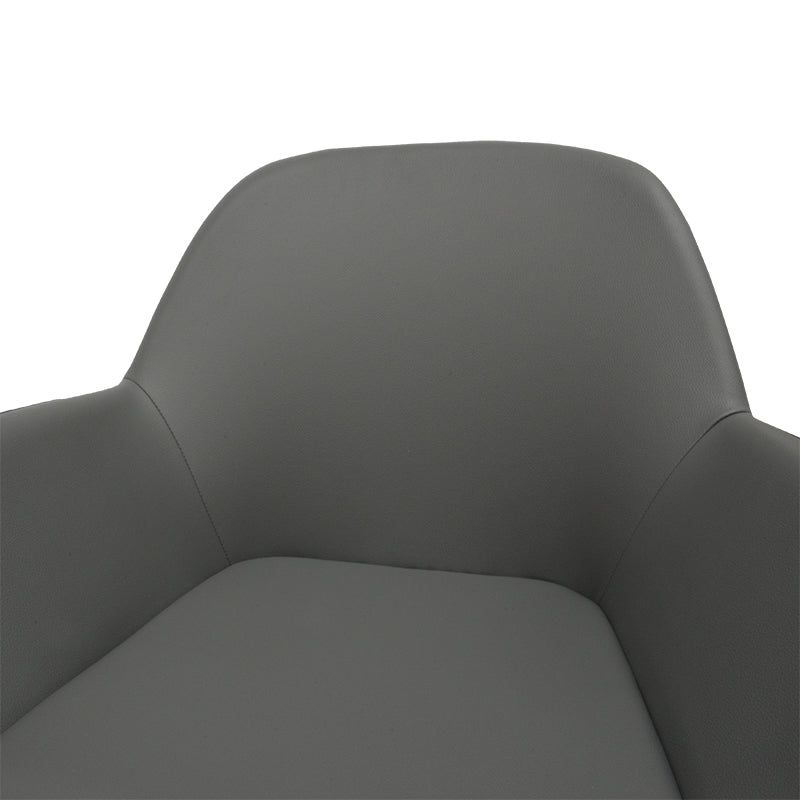 Dining Chair in Charcoal Grey PU With Black Legs (Set of 2) - image 6