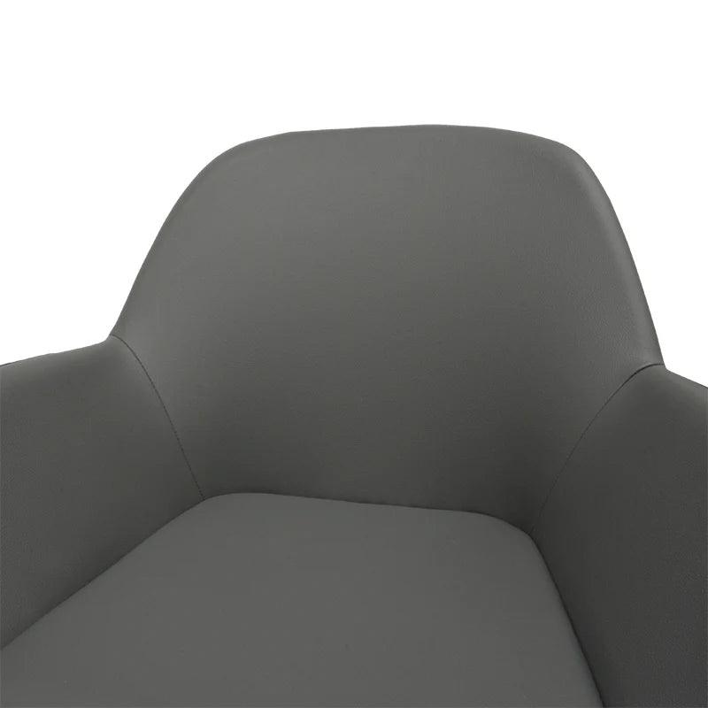 Ranino Dining Chair in Charcoal Grey PU With Black Legs (Set of 2)