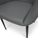 Dining Chair in Charcoal Grey PU With Black Legs (Set of 2) - image 8