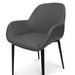 Dining Chair in Charcoal Grey PU With Black Legs (Set of 2) - image 3