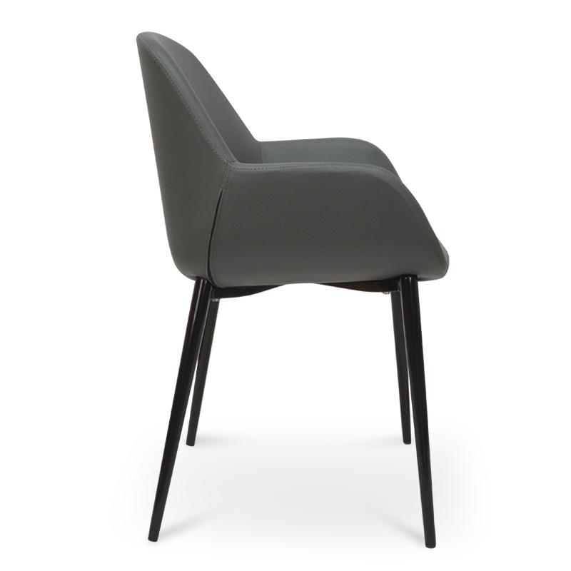 Dining Chair in Charcoal Grey With Black Legs