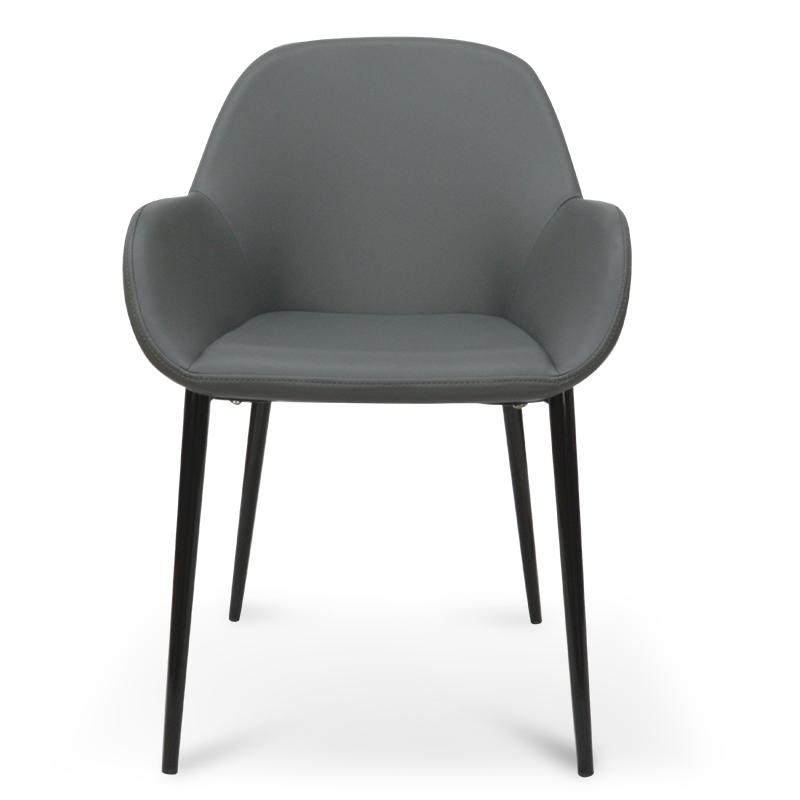 Dining Chair in Charcoal Grey With Black Legs