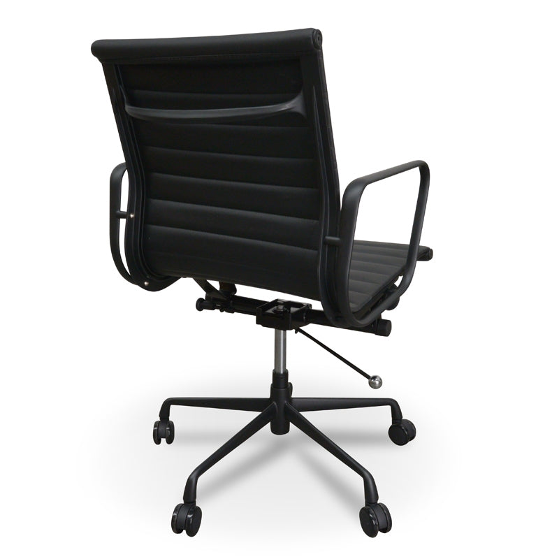 PU Leather Office Chair - Full Black - image 4