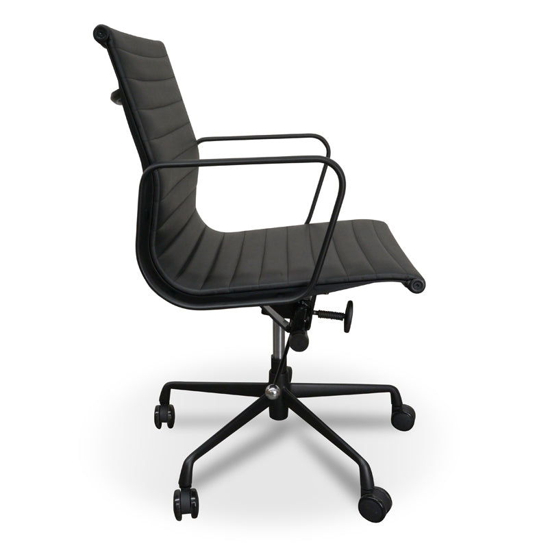 PU Leather Office Chair - Full Black - image 3
