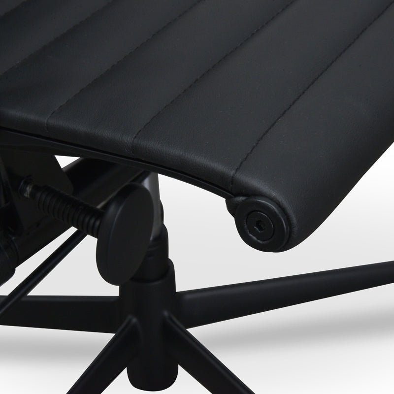 PU Leather Office Chair - Full Black - image 7