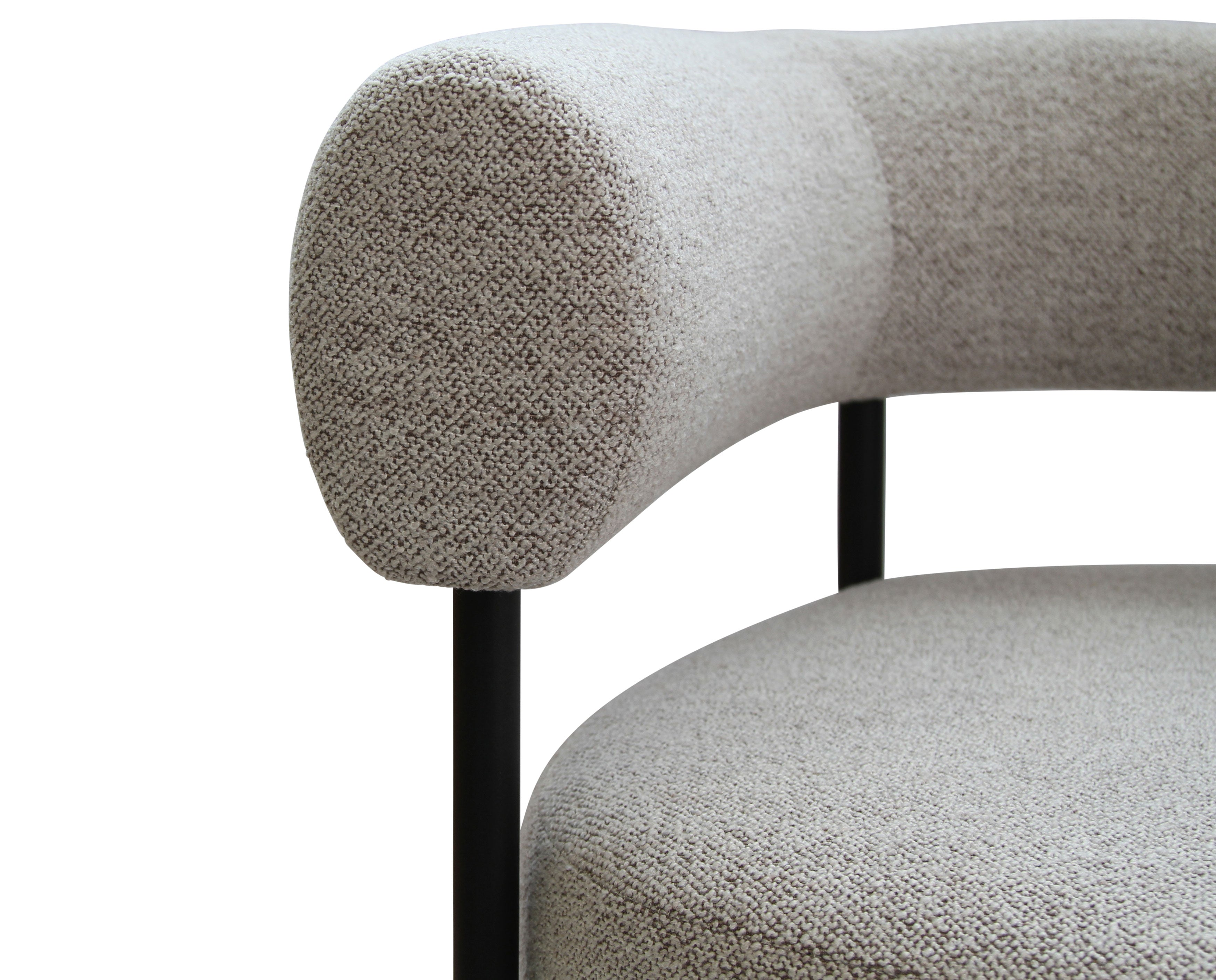 Marlowe Occasional Chair - Black Legs - Oyster Grey Fabric