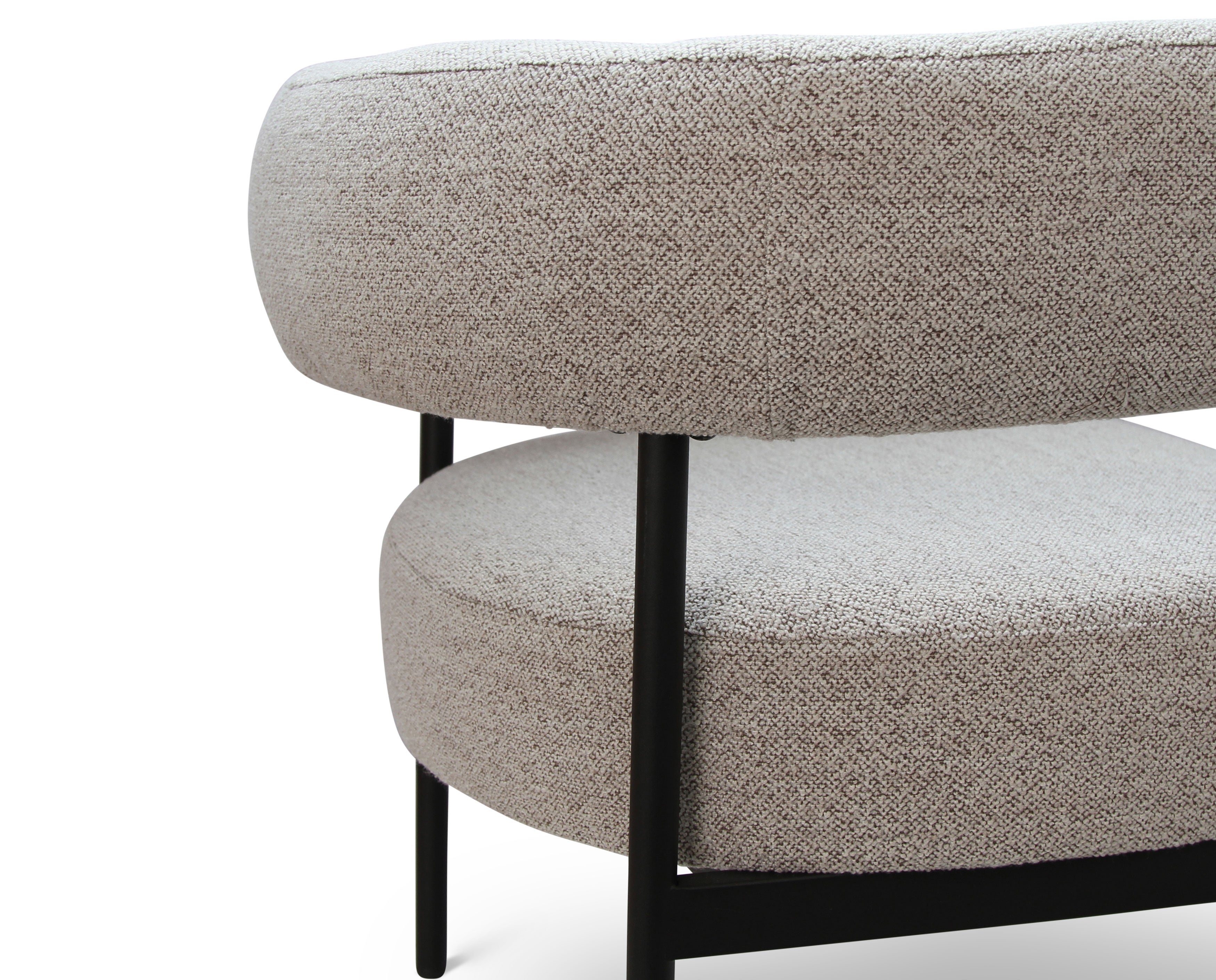 Marlowe Occasional Chair - Black Legs - Oyster Grey Fabric