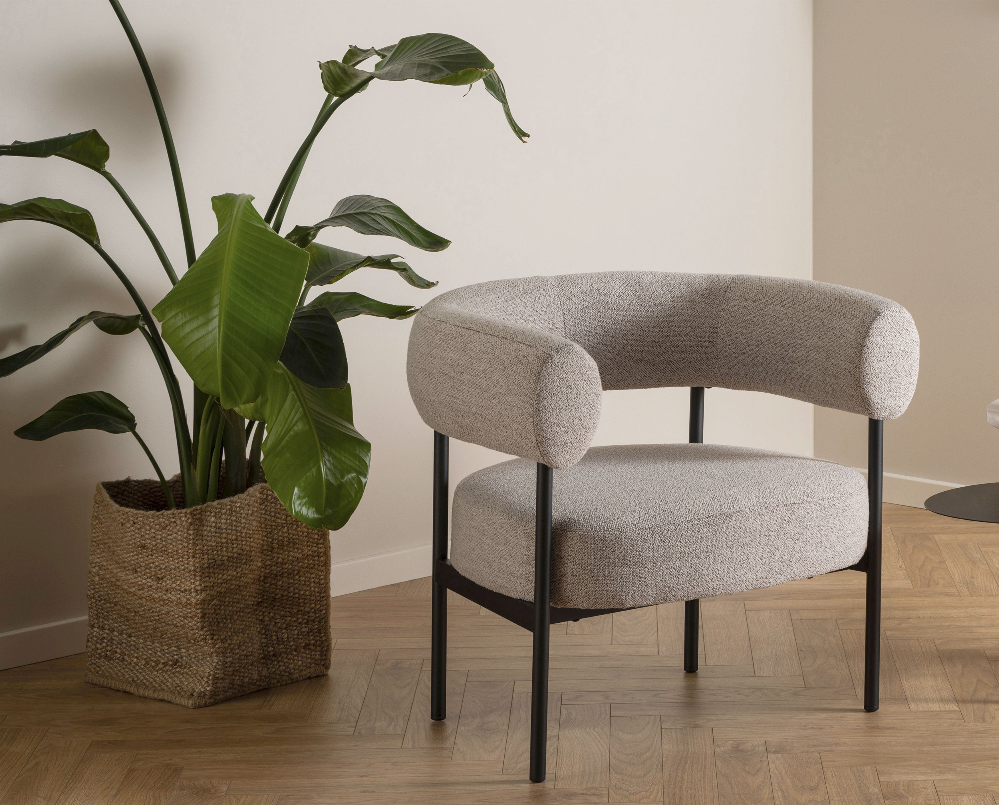 Marlowe Occasional Chair - Black Legs - Oyster Grey Fabric