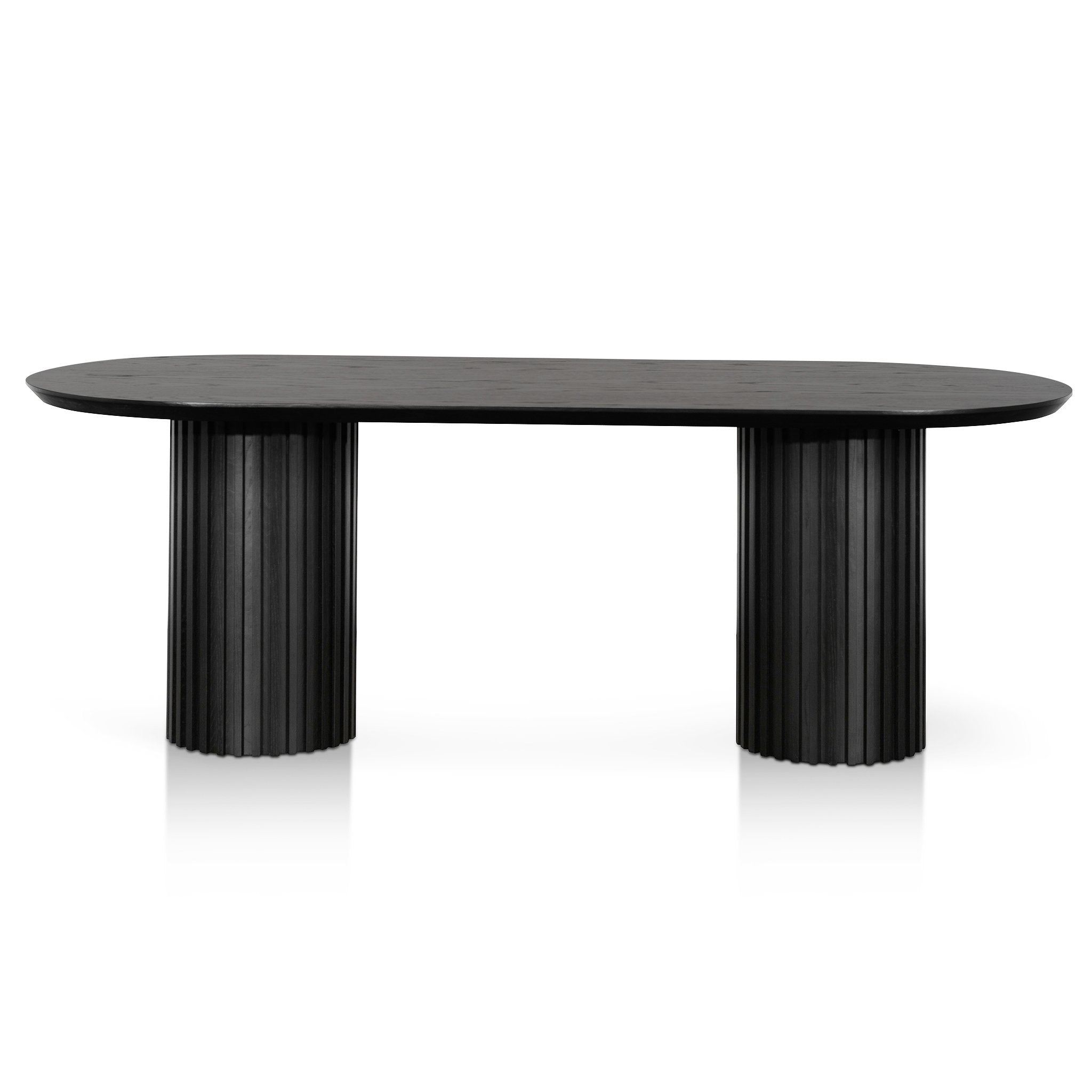 2.2m Wooden Dining Table - Black Oak