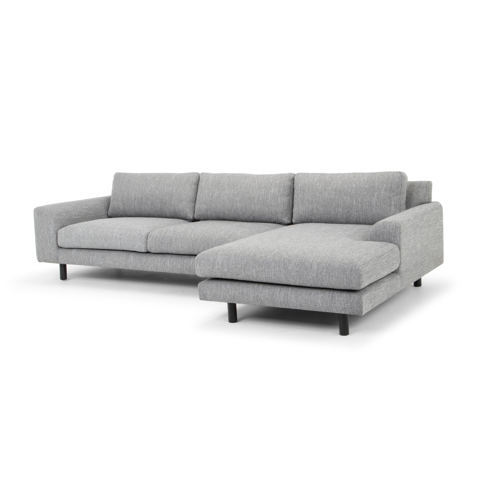 3 Seater Right Chaise Sofa - Graphite Grey with Black Legs - Last one