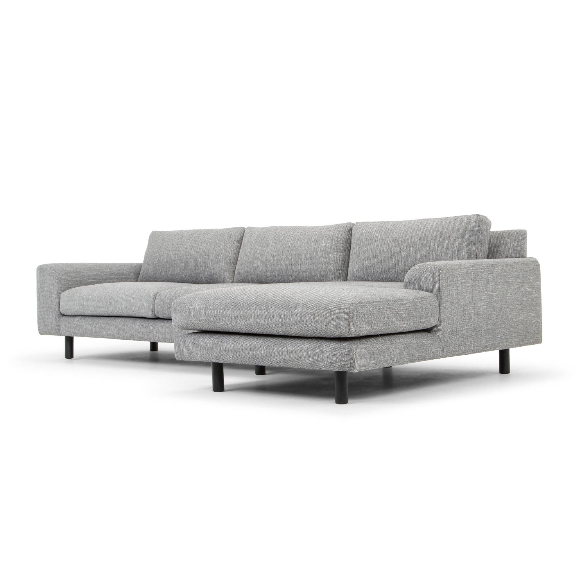 3 Seater Right Chaise Sofa - Graphite Grey with Black Legs - Last one