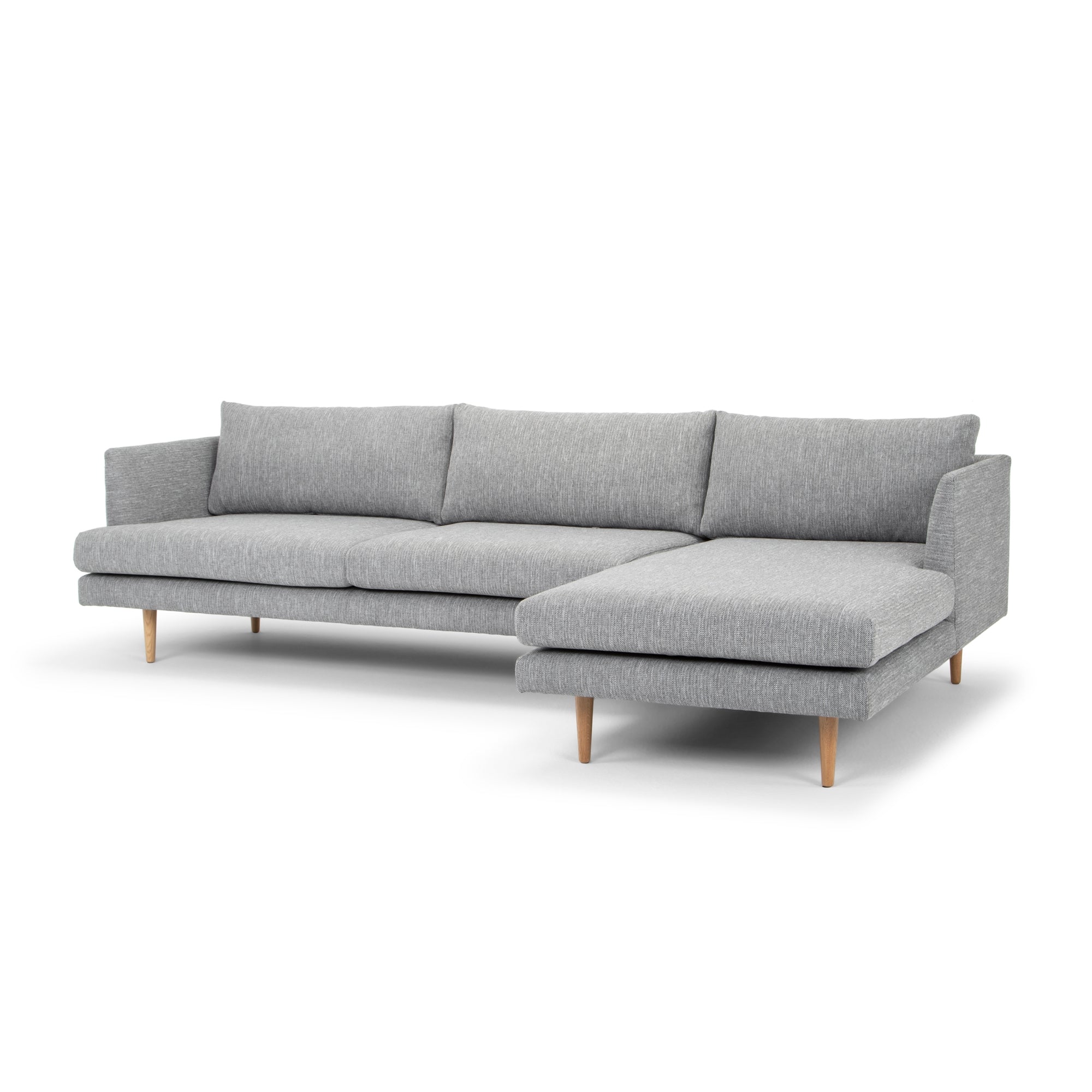 CLC2864-FA 3 Seater With Right Chaise Sofa - Graphite Grey with Natural Legs