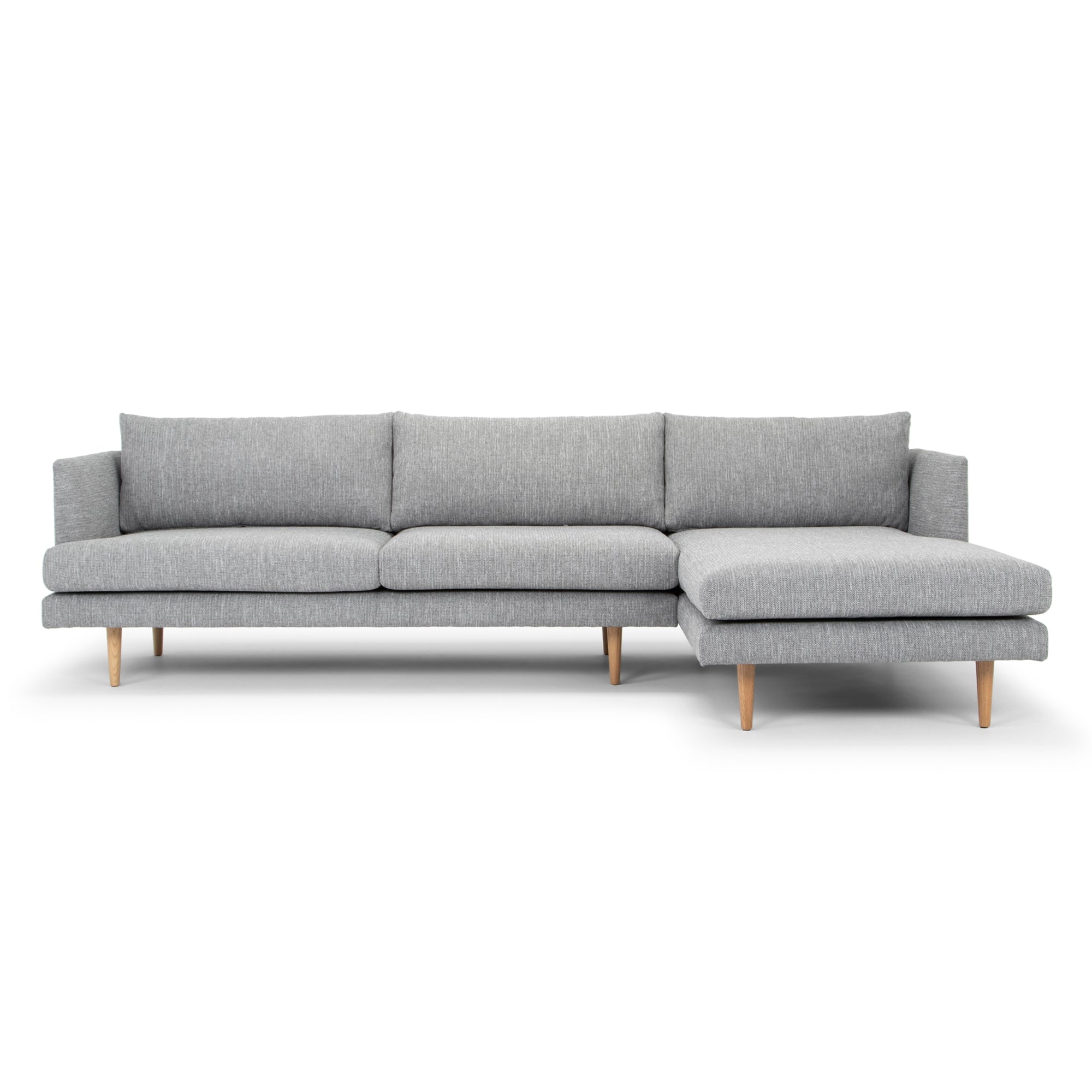 CLC2864-FA 3 Seater With Right Chaise Sofa - Graphite Grey with Natural Legs