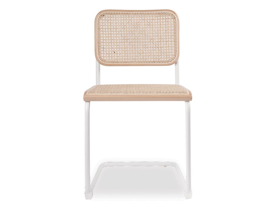 Calibre Chair - White Frame with Natural Cane