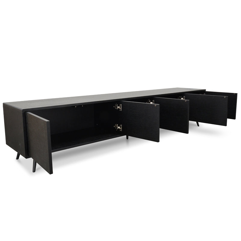 2.4m Entertainment TV Unit - Black Oak - image 3