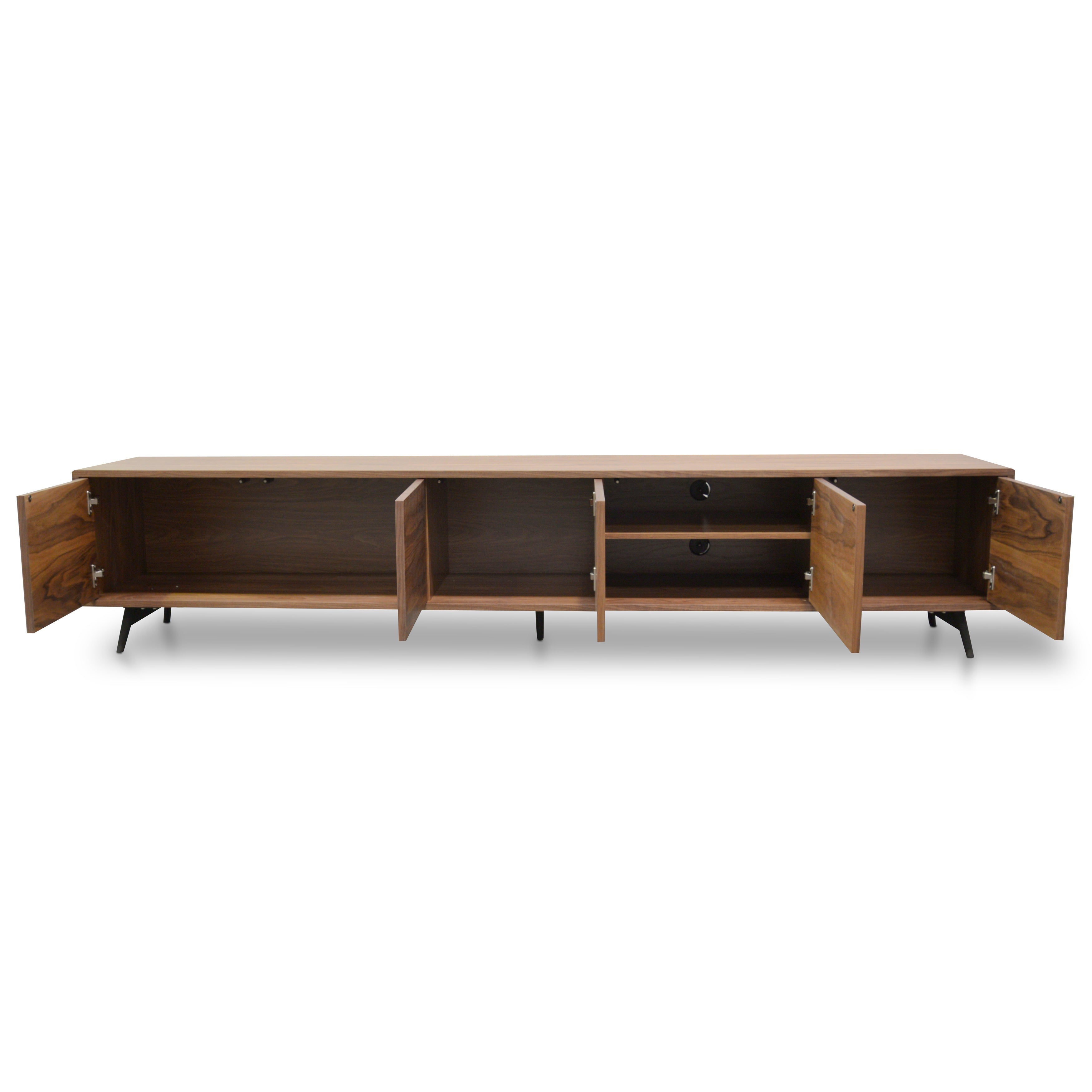 2.4m TV Entertainment  Unit - Walnut - image 4