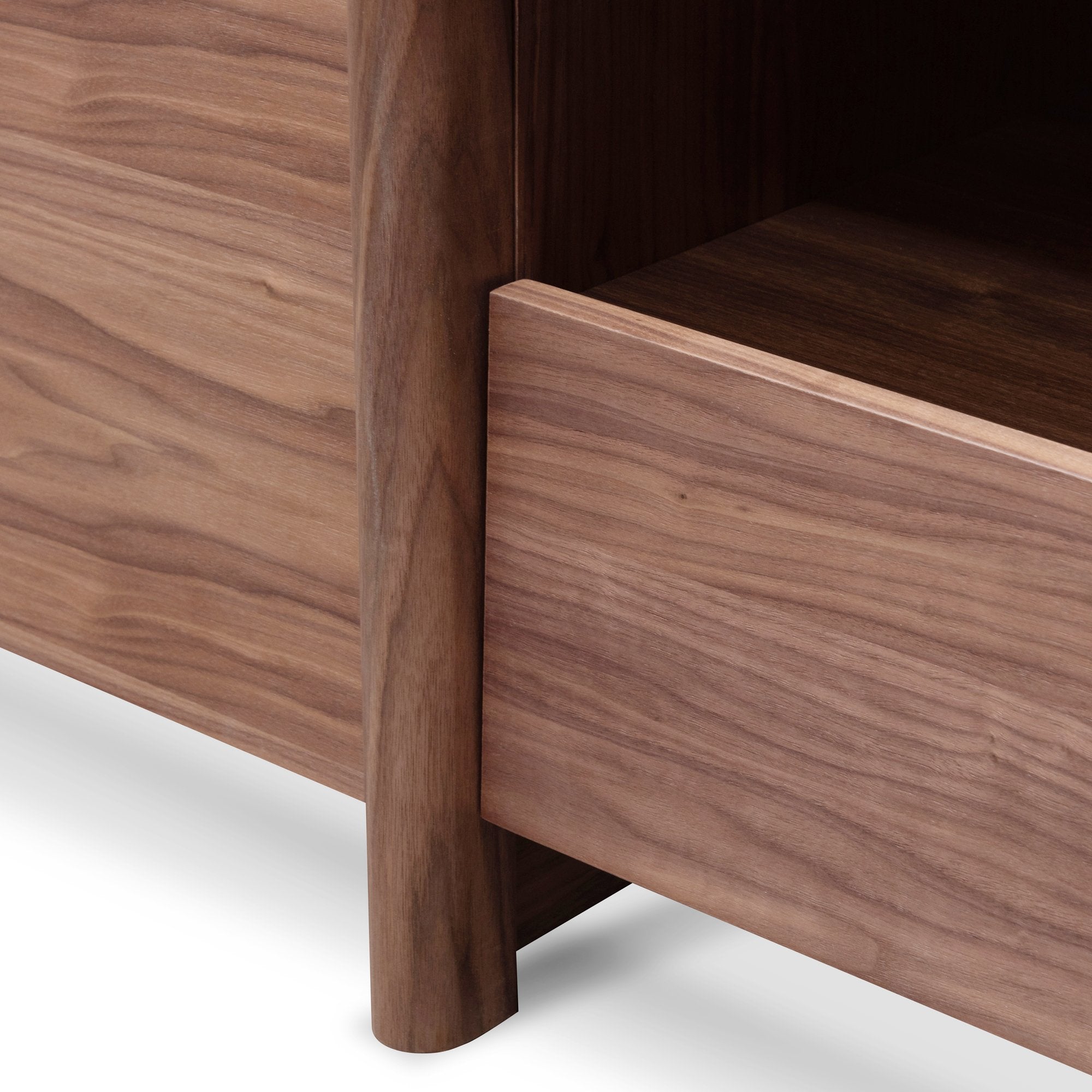 Lowline 2.1m Entertainment TV Unit In Walnut - Timber Legs