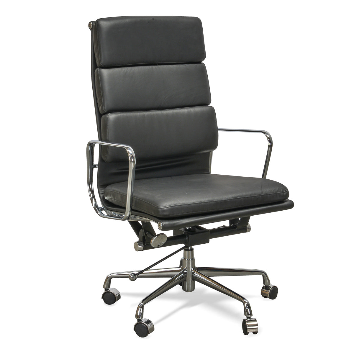  High Back Office Chair - Black Leather