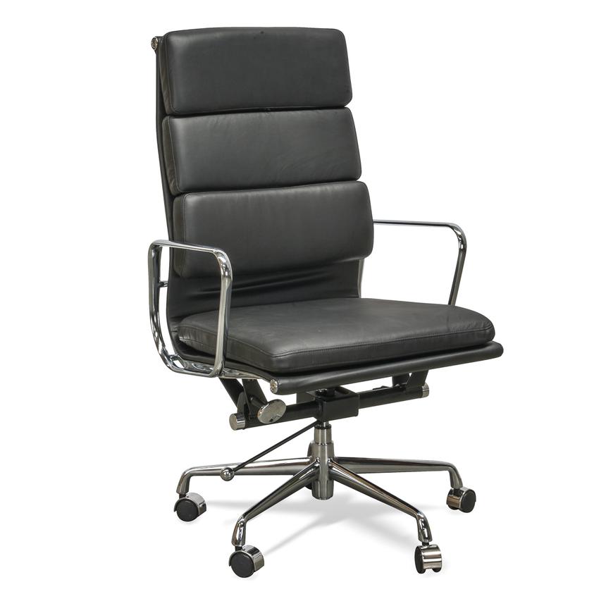Saveluna High Back Office Chair - Black Leather