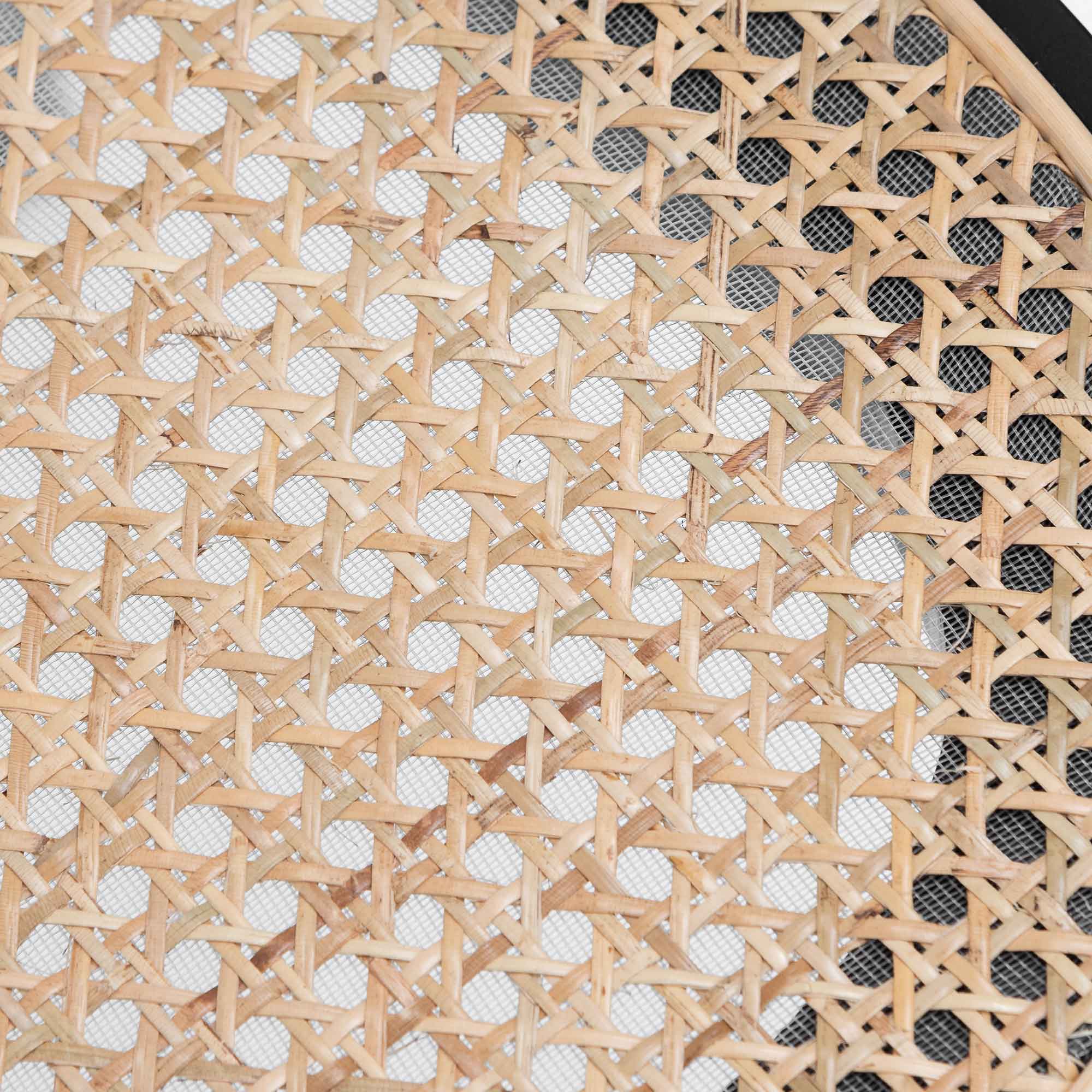 Set of 2 - Orval Rattan Dining Chair - Black with Natural Seat