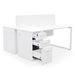 2 Seater 160cm Office Desk  With Privacy Screen - White - Upgraded Legs - image 5