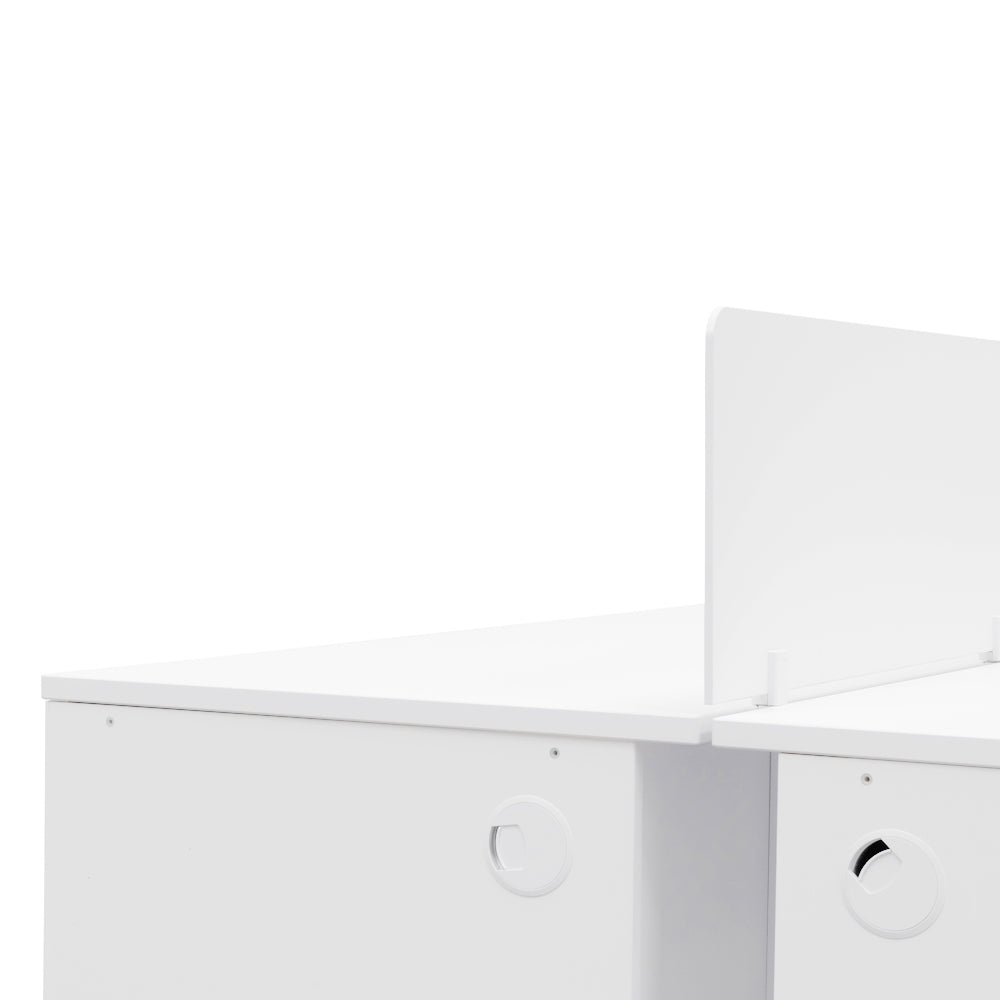 2 Seater 160cm Office Desk  With Privacy Screen - White - Upgraded Legs - image 7