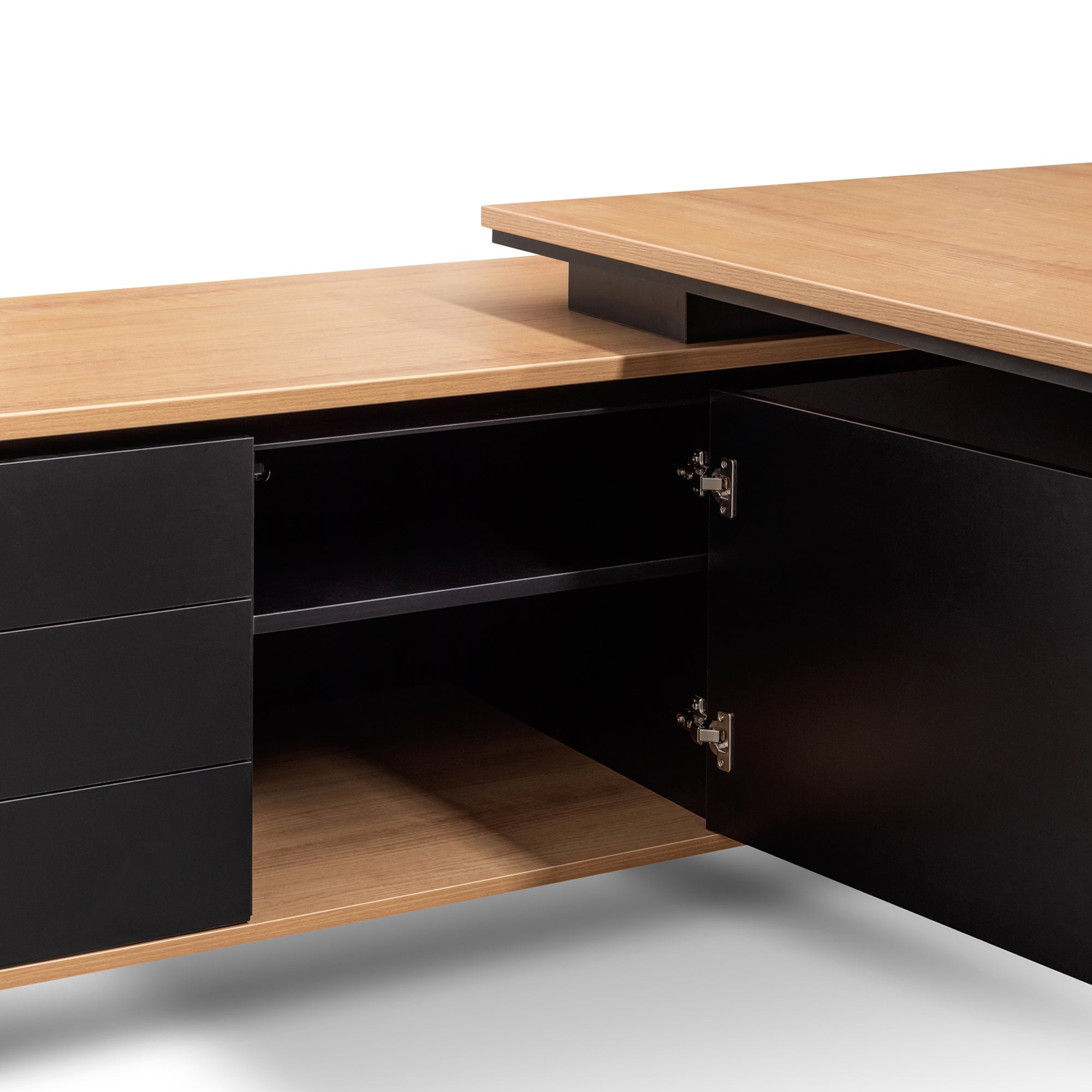 2.3m Left Return Office Desk - Natural - image 8