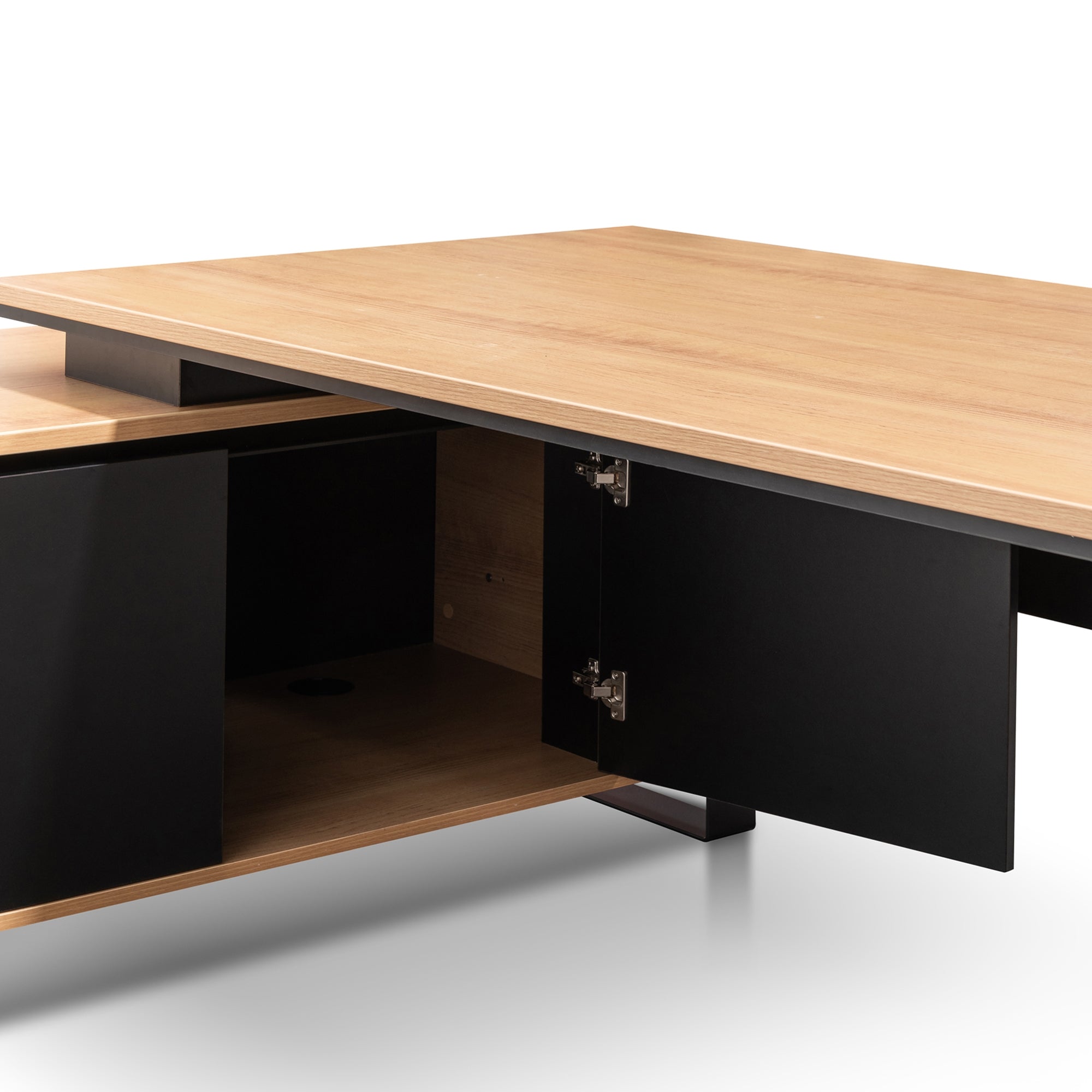 2.3m Left Return Office Desk - Natural - image 9