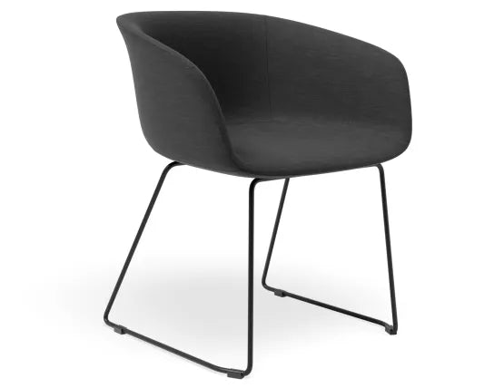 Lonsdale Armchair -  Black Sled - Black Linen Pad