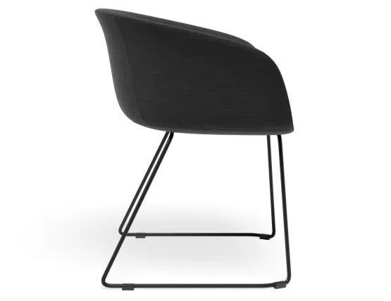 Lonsdale Armchair -  Black Sled - Black Linen Pad
