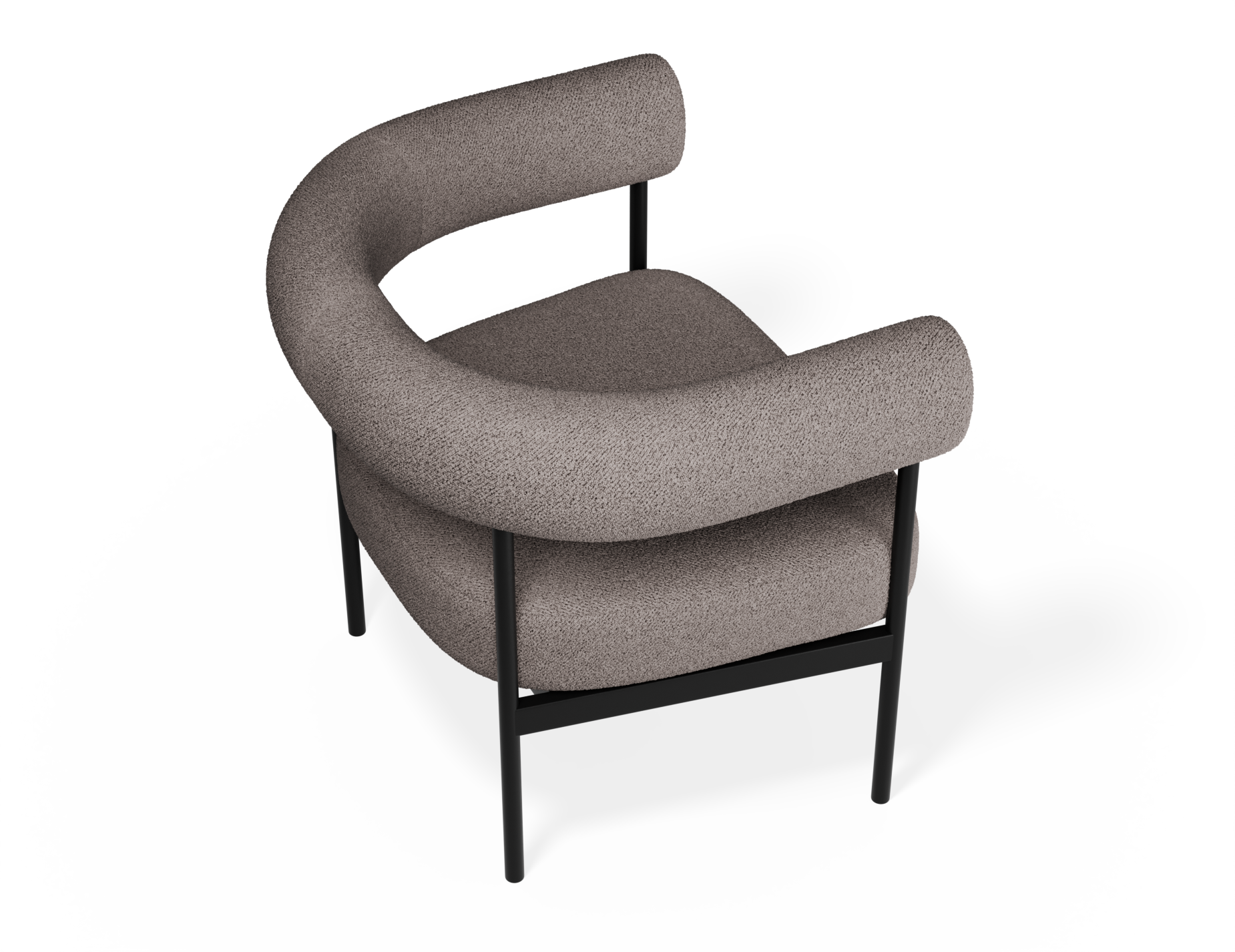 Marlowe Occasional Chair - Black Legs - Oyster Grey Fabric