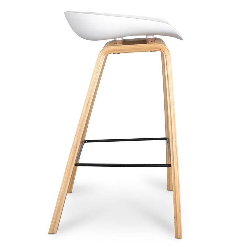 65cm Bar Stool in White And Natural