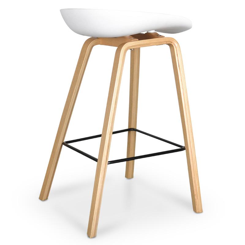 65cm Bar Stool in White And Natural