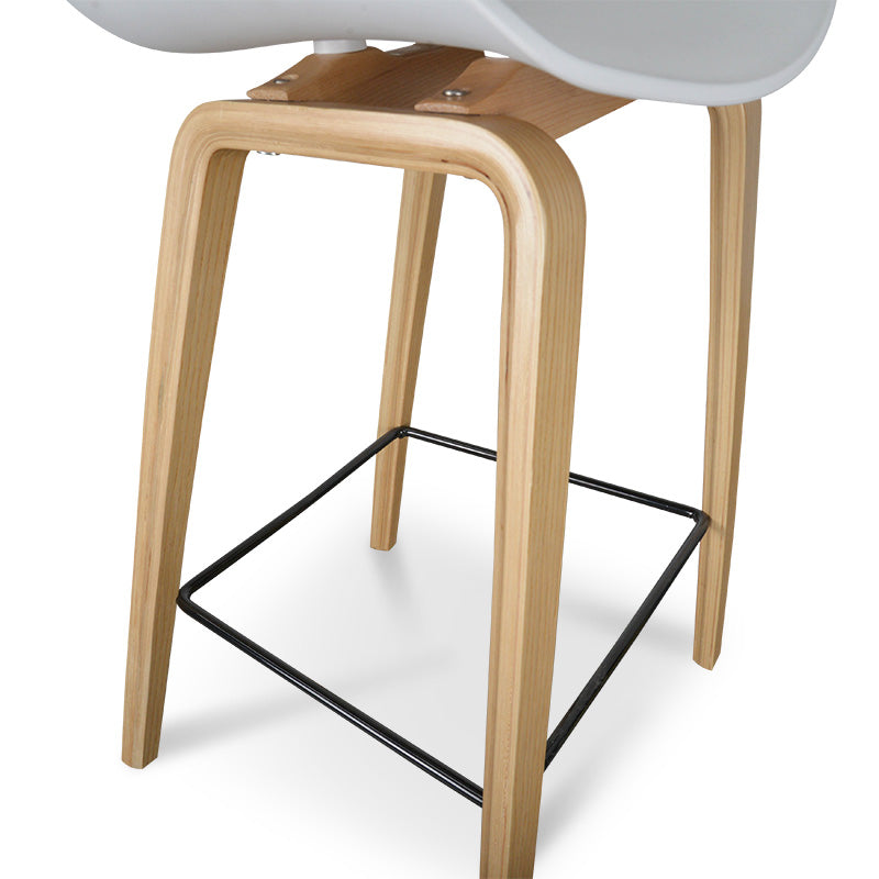 65cm Bar Stool in White And Natural