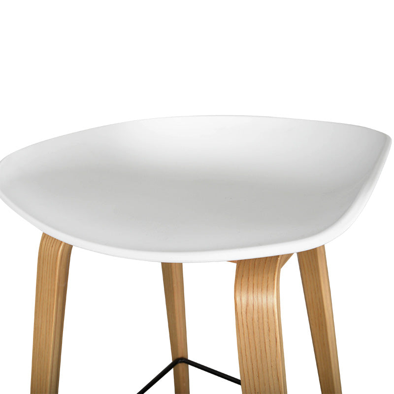 65cm Bar Stool in White And Natural