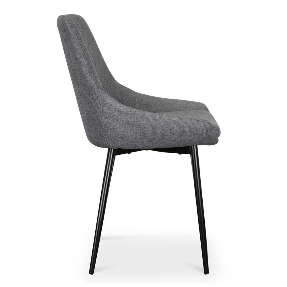 Set of 2 - Alfie Fabric Dining Chair - Dark Grey