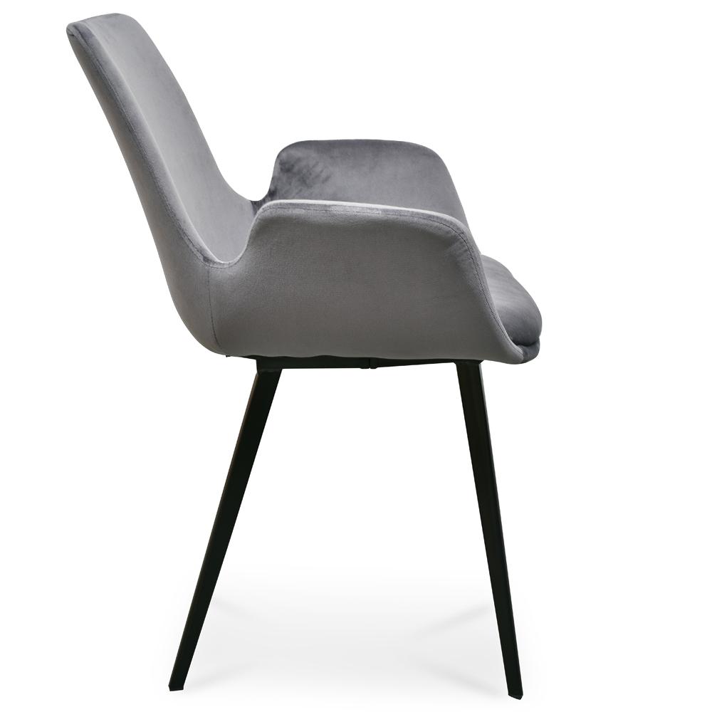 Set of 2 Alice Dining Chair - Dark Grey Velvet