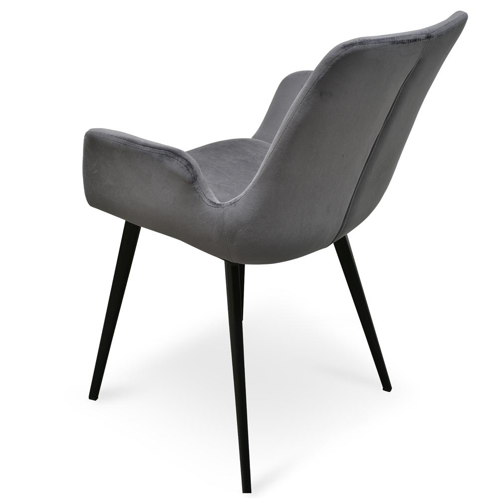 Set of 2 Alice Dining Chair - Dark Grey Velvet