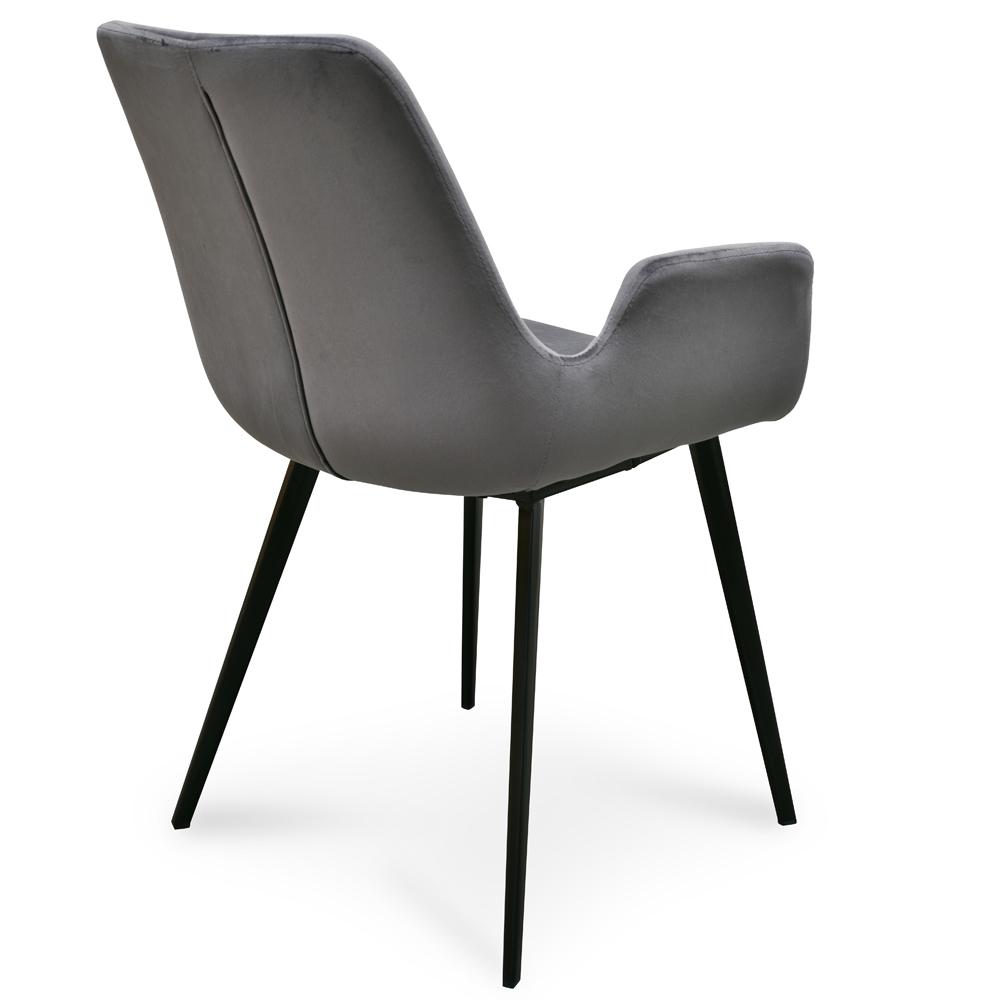 Set of 2 Alice Dining Chair - Dark Grey Velvet