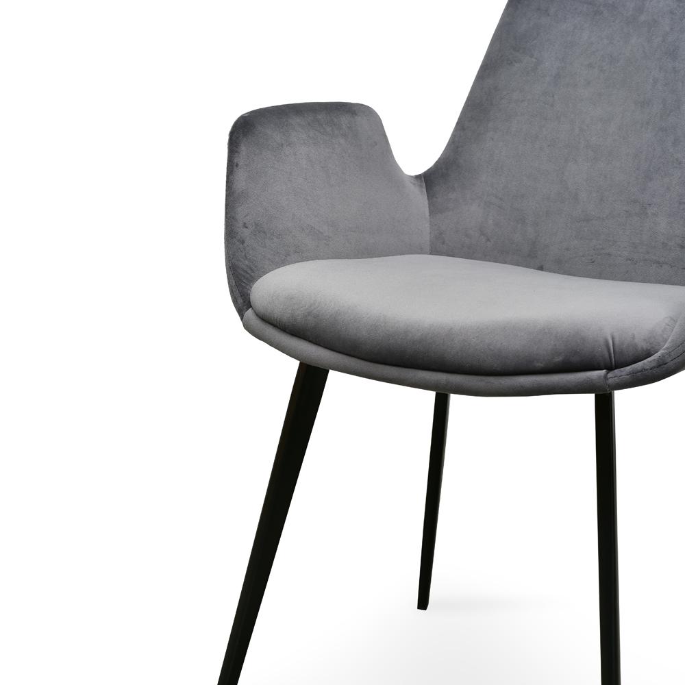 Set of 2 Alice Dining Chair - Dark Grey Velvet