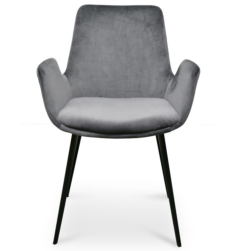 Set of 2 Alice Dining Chair - Dark Grey Velvet