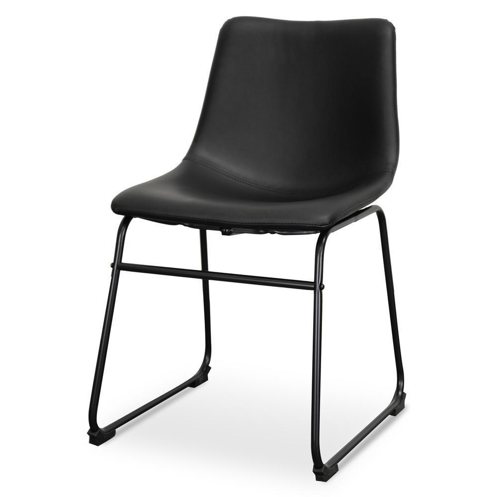 Set of 2 - Darcy Dining Chair - Black PU