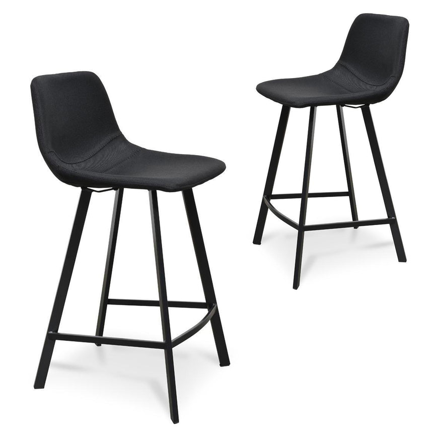65cm Bar Stool - Black (Set of 2)