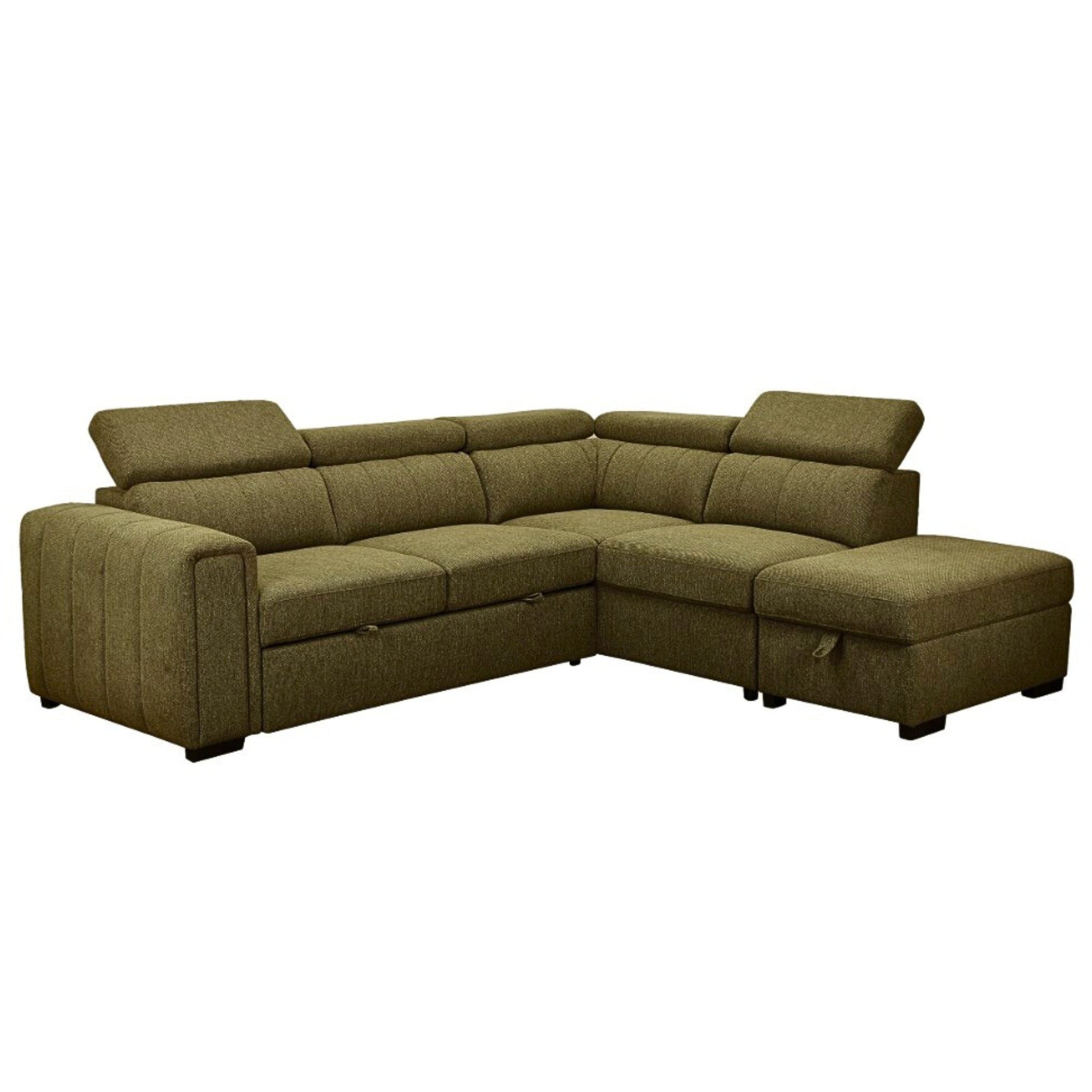 Odelia Lounge with Storage Ottoman - Green