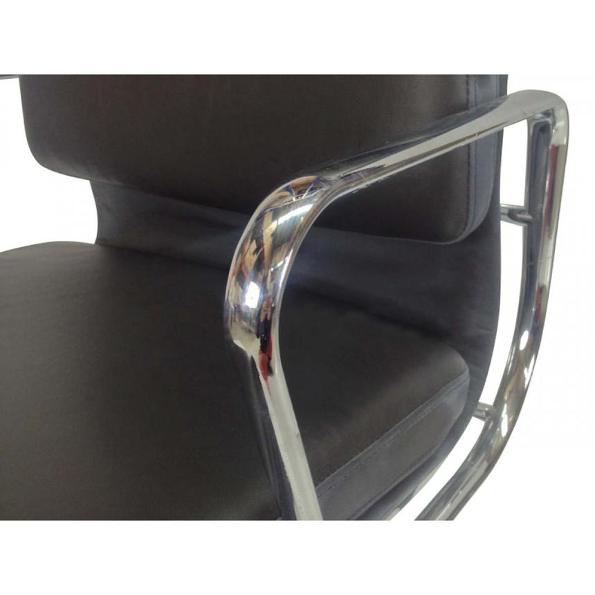 Low Back Office Chair - Black Leather