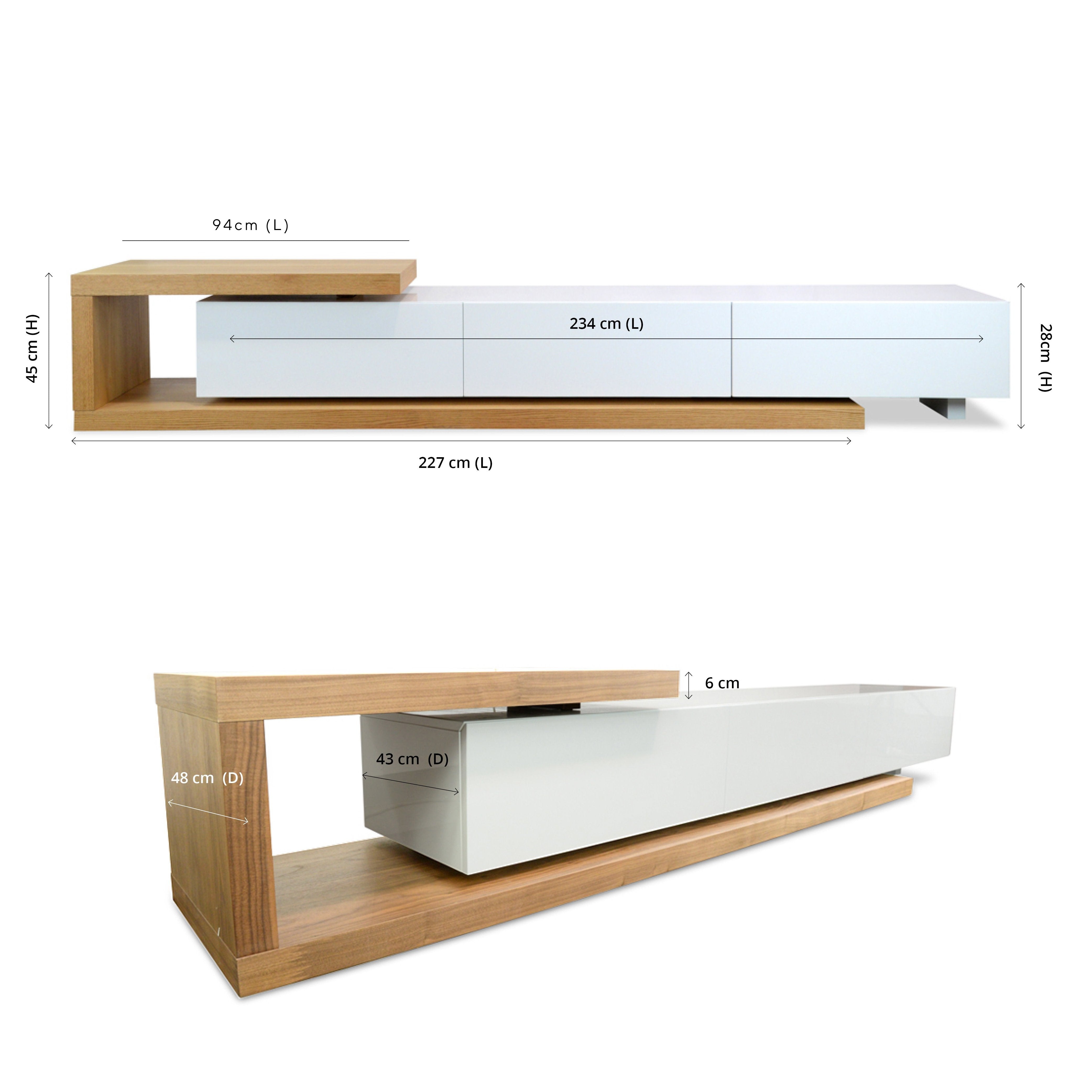 Peder 2.4m-3.07m TV Entertainment Unit - Natural - White