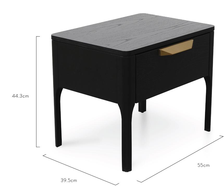 Bedside Table - Black Veneer