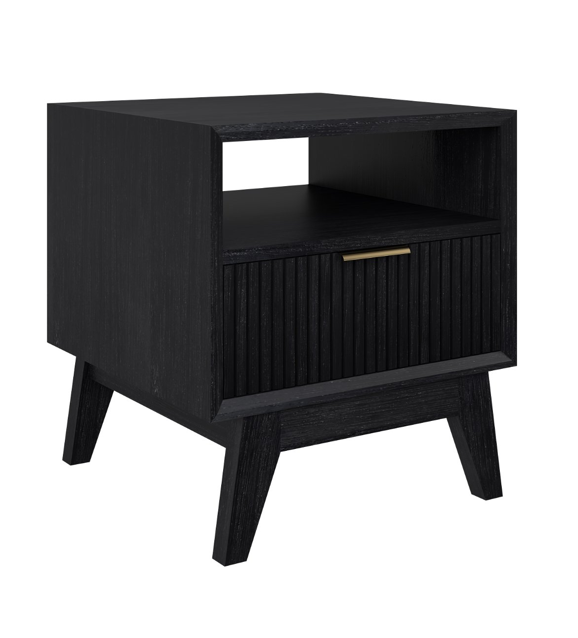 Ella 1 Drawer Lamp Table - Brushed Black