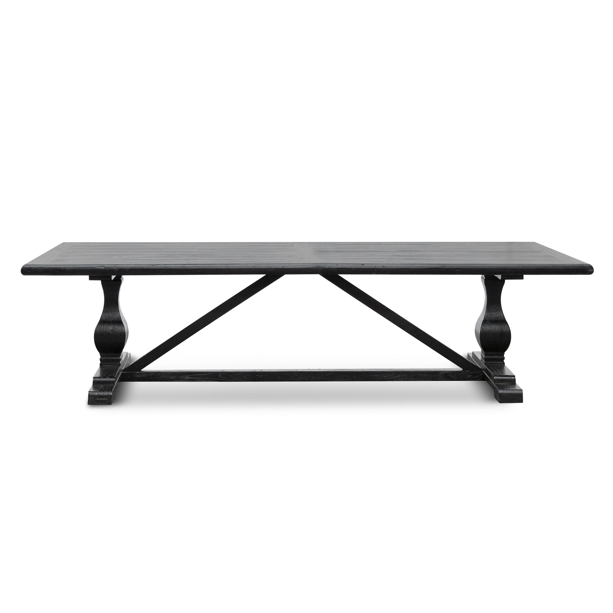 Titan Reclaimed Dining Table 3m - Black- 1.2m (W) - Thick Top
