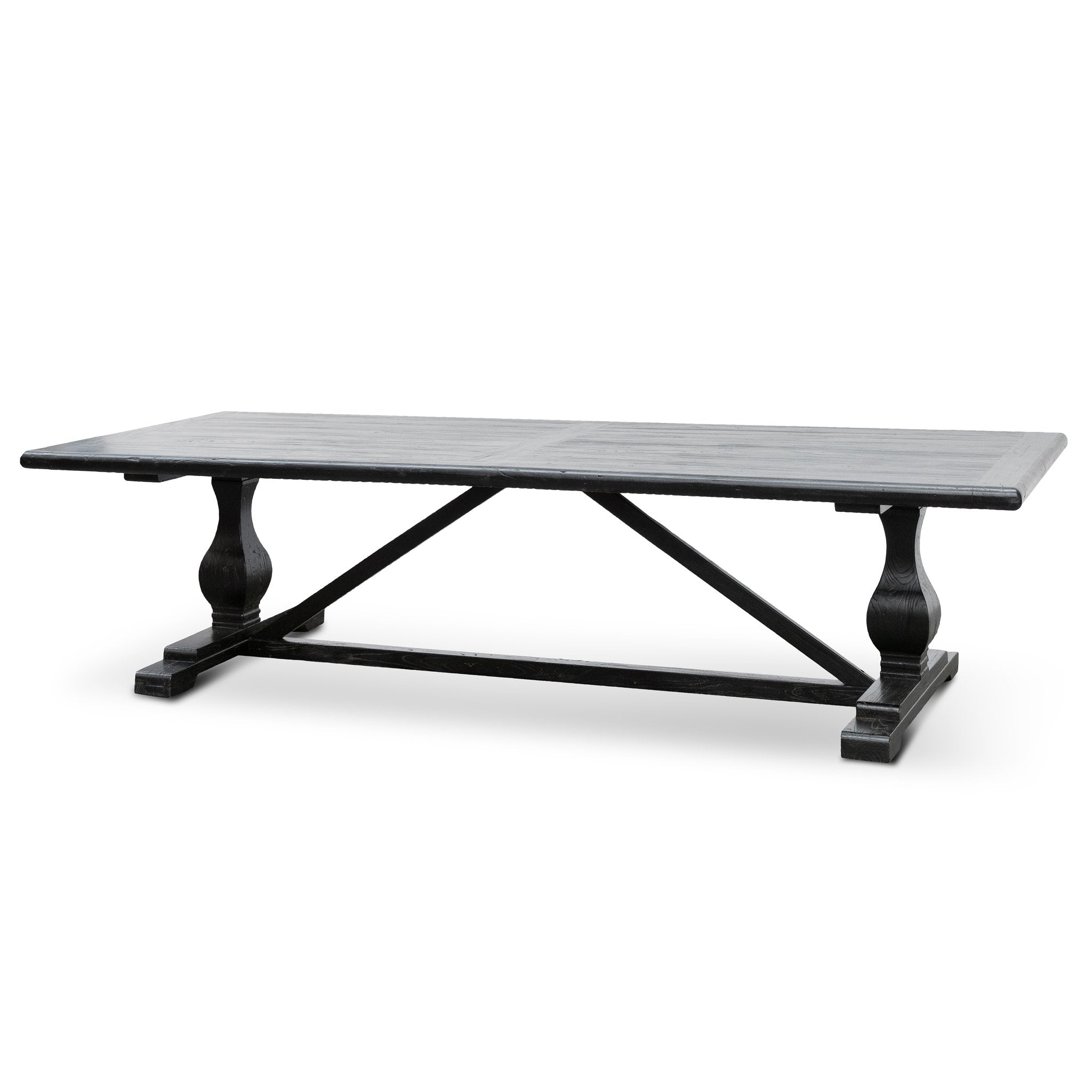 Titan Reclaimed Dining Table 3m - Black- 1.2m (W) - Thick Top
